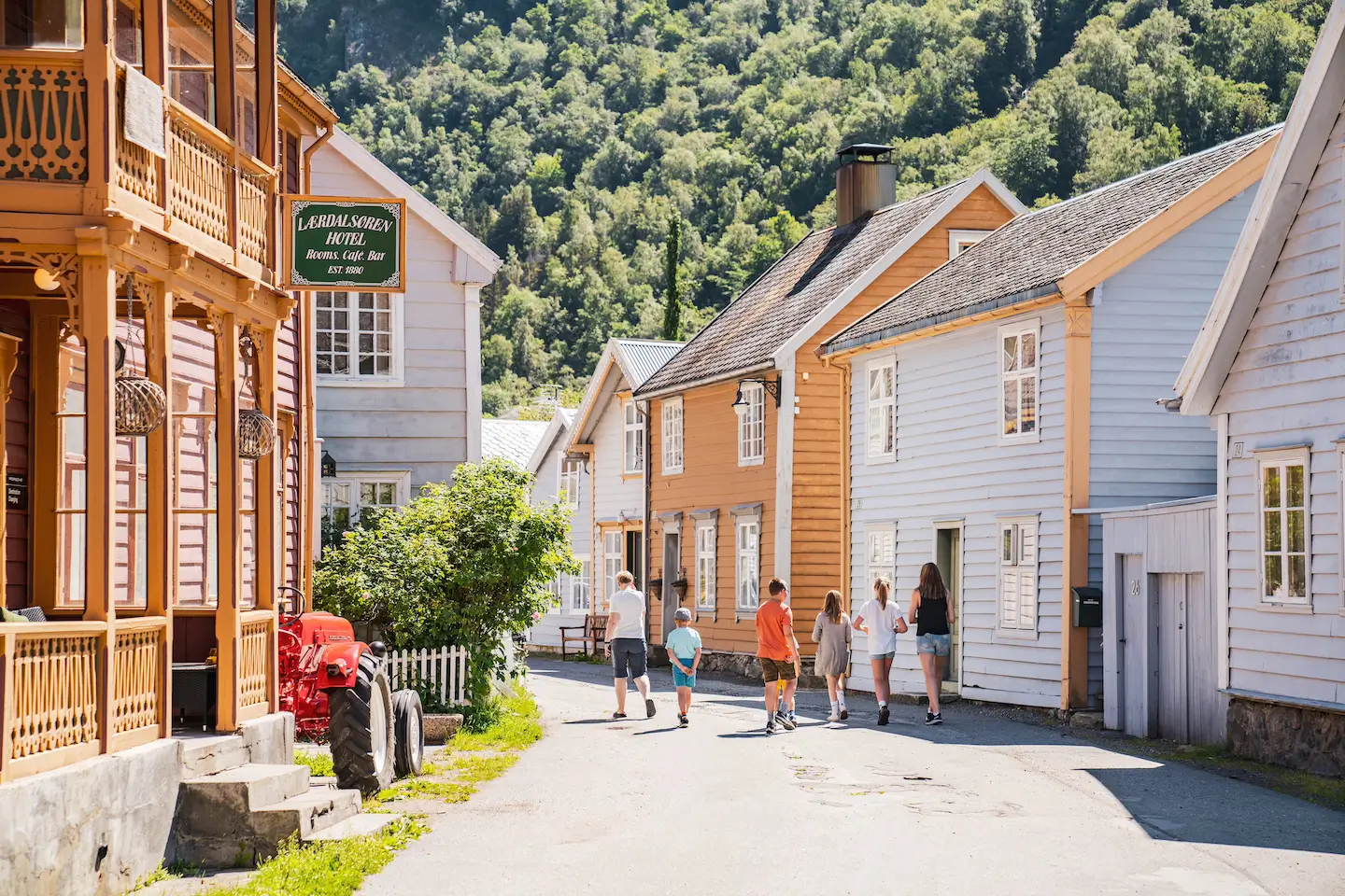 Historiske trehus på Lærdalsøyri